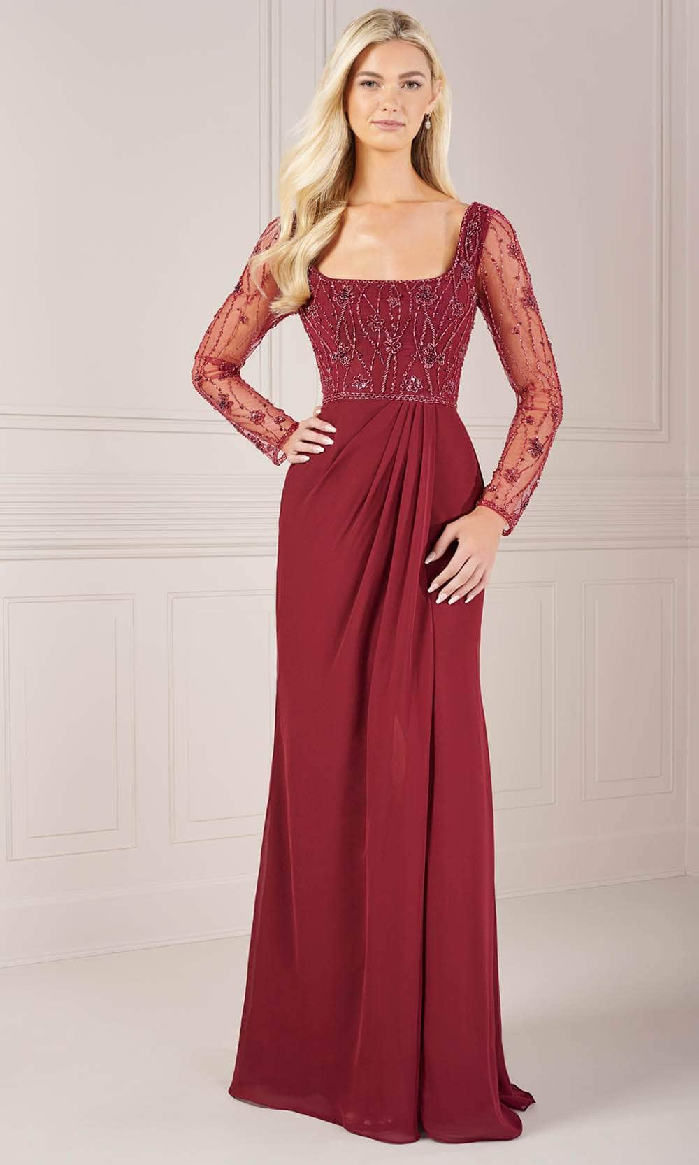 Image of Adrianna Papell Platinum 40444 - Long A-line Evening Dress