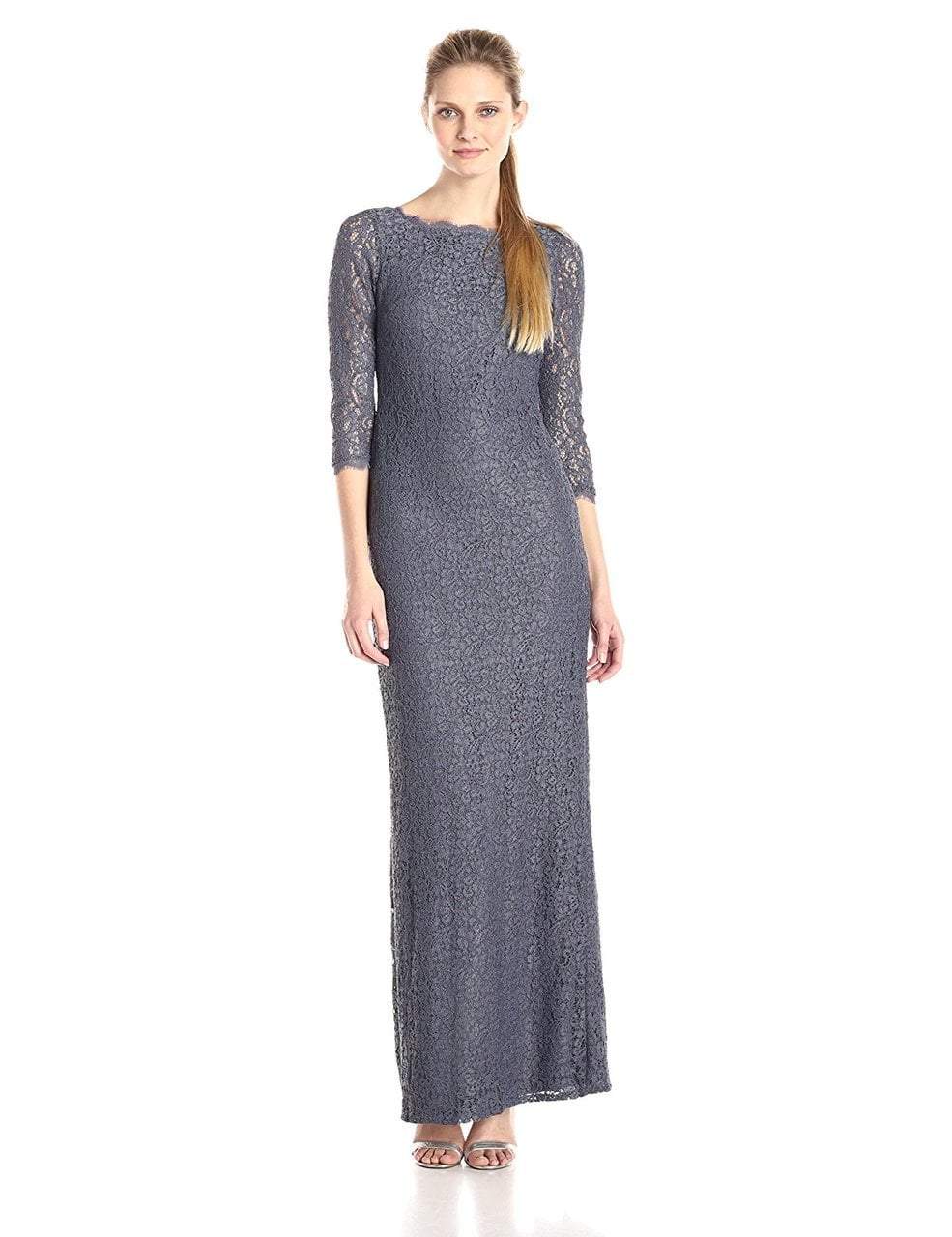 Image of Adrianna Papell - Quarter Sleeve Lace Dress 91880500