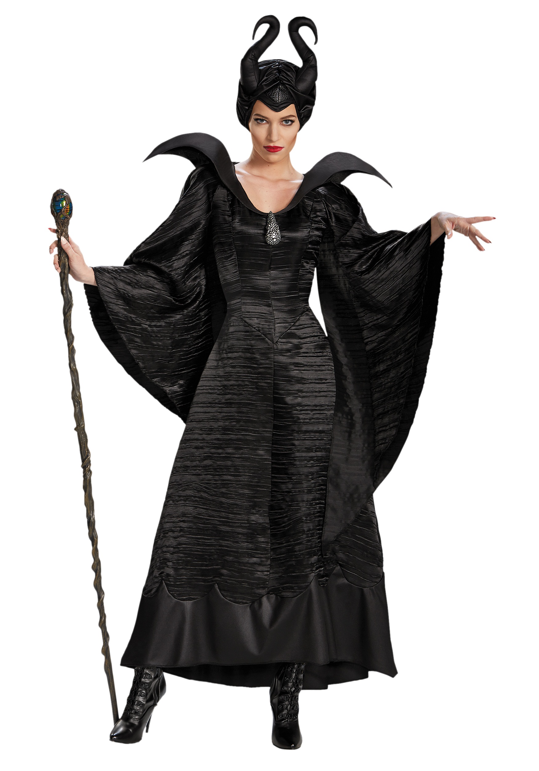 Image of Adult Deluxe Maleficent Christening Black Gown Costume ID DI71825-M