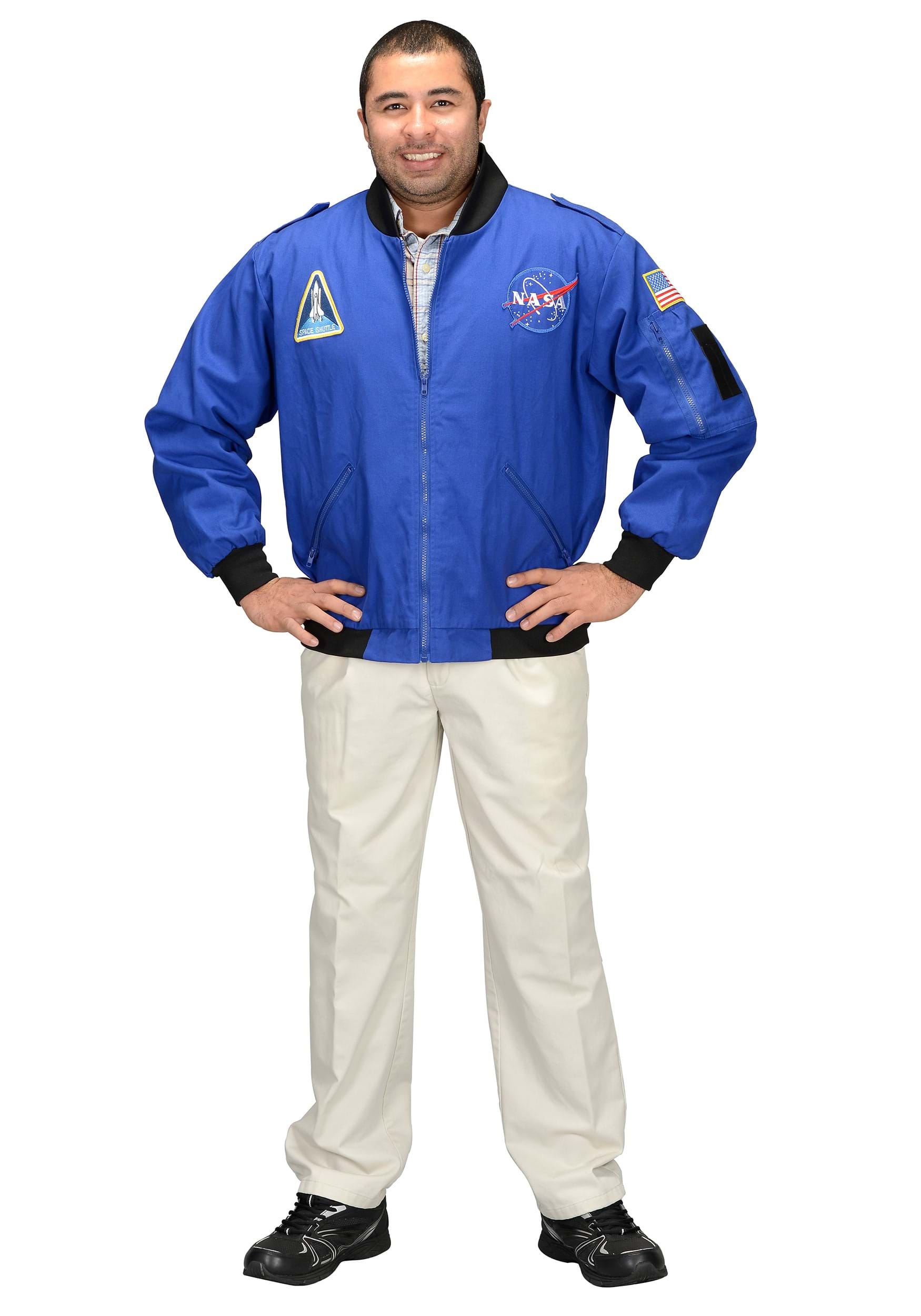 Image of Adult NASA Plus Size Flight Jacket ID GRFJNX-XXL