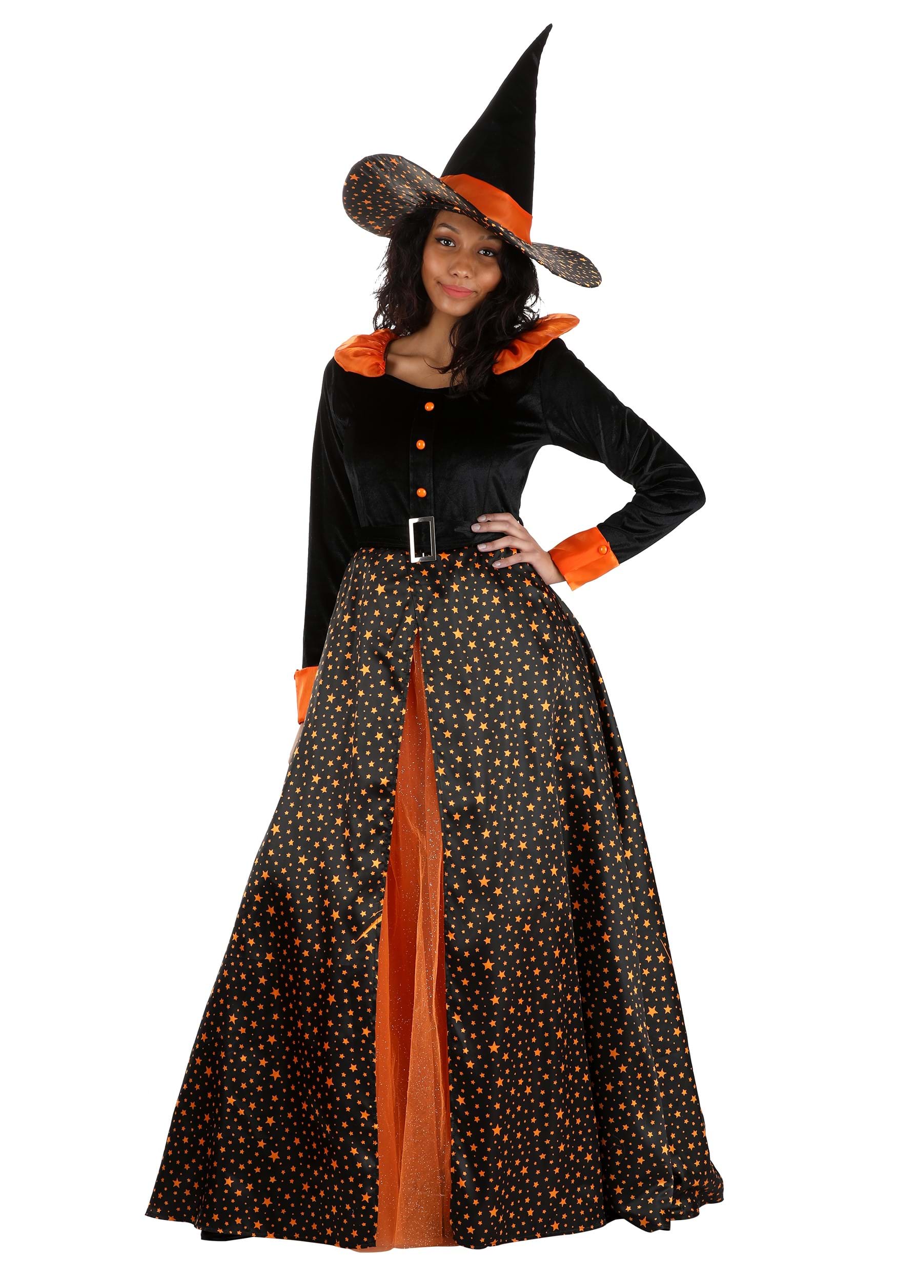 Image of Adult Sparkling Orange Witch ID FUN3847AD-M