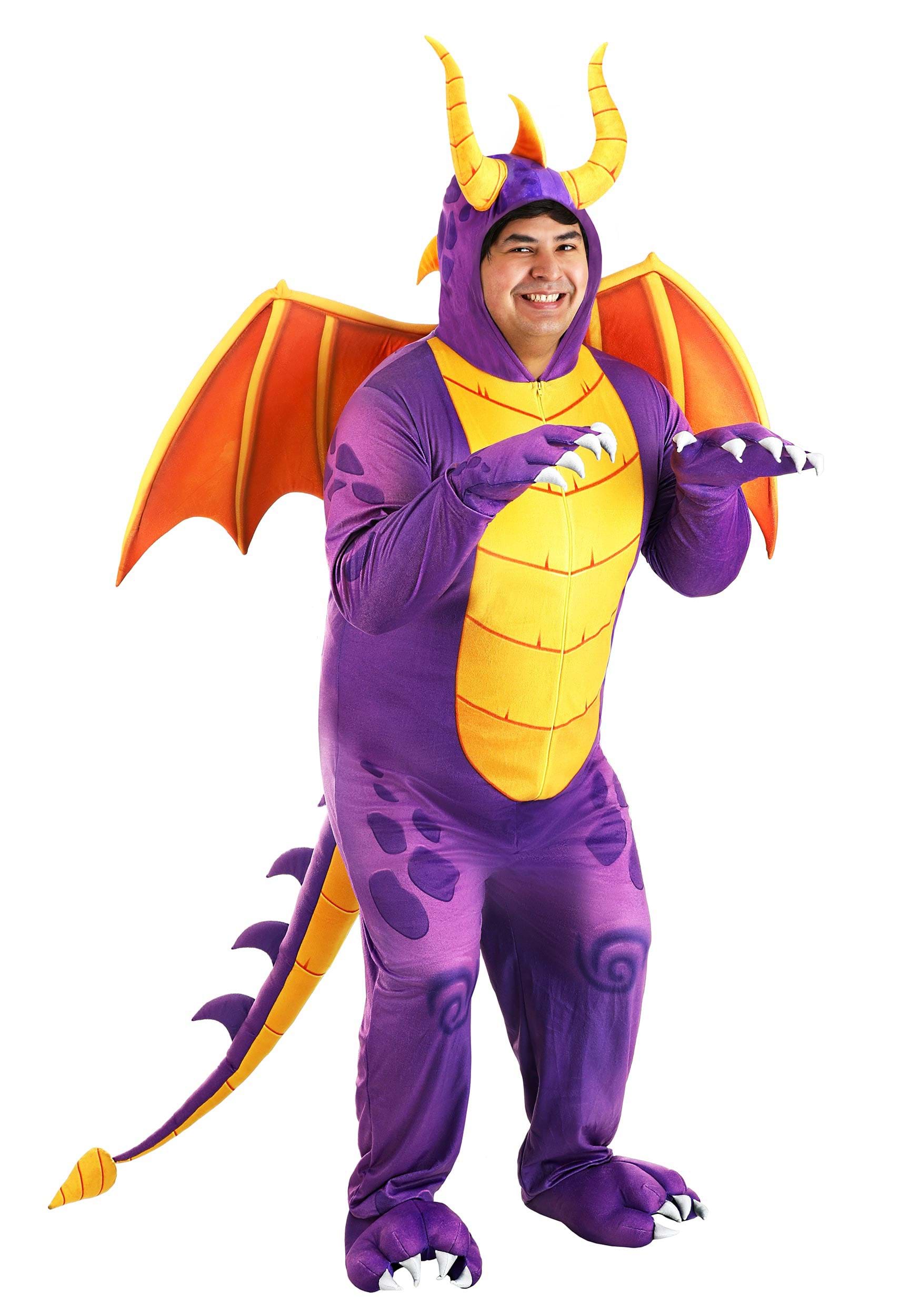 Image of Adult Spyro the Dragon Plus Size Costume Jumpsuit | Video Game Costumes ID FUN7510PL-2X