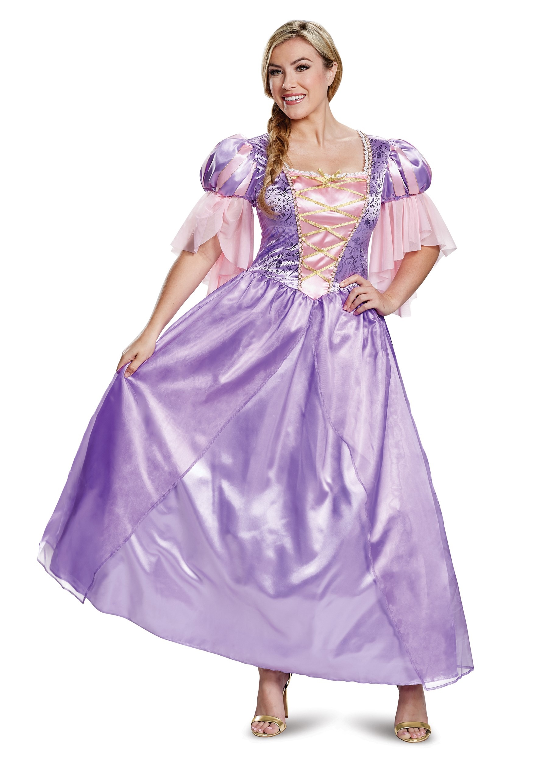 Image of Adult Tangled Deluxe Rapunzel Costume | Rapunzel Dress Womens ID DI67291-M