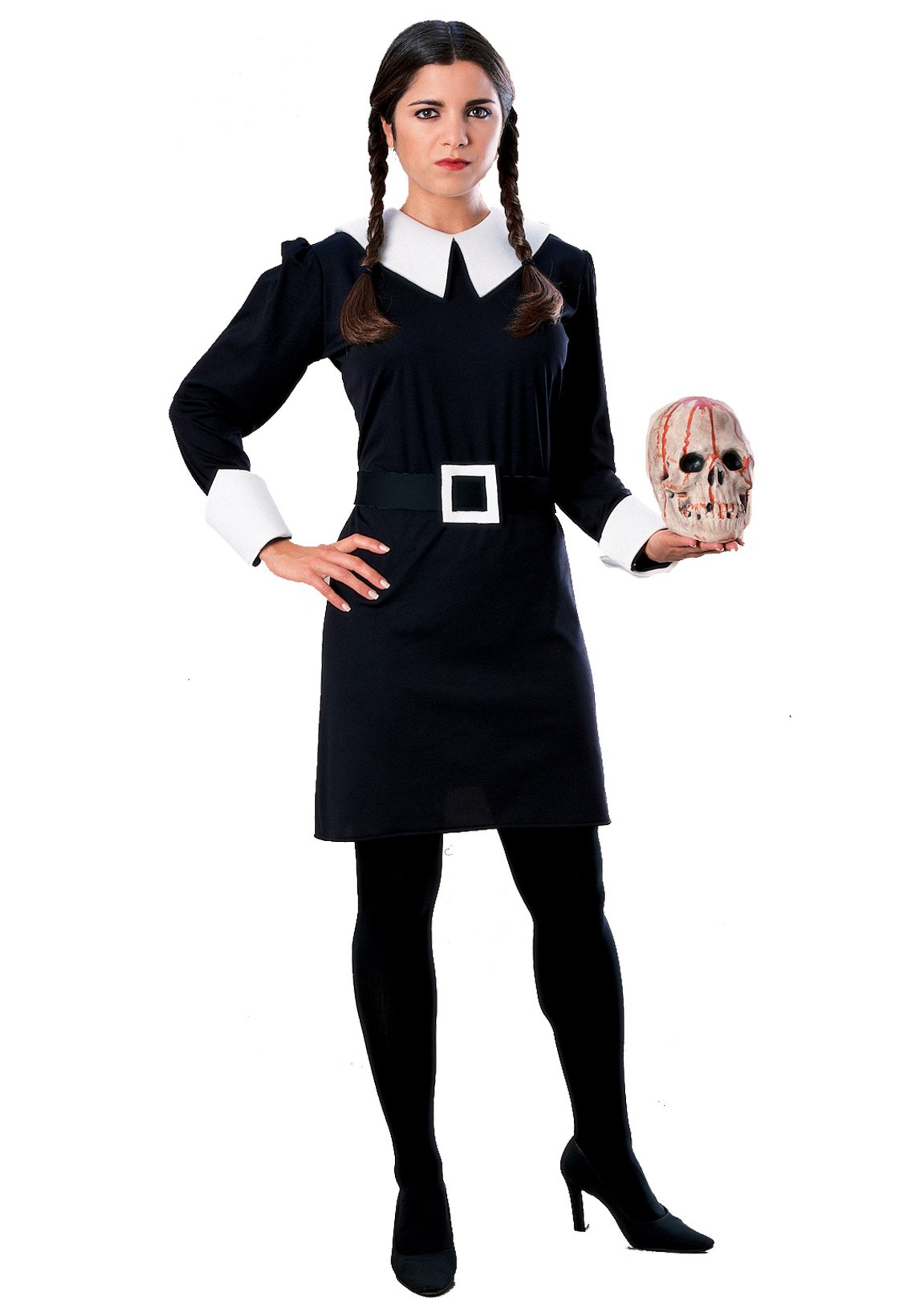 Image of Adult Wednesday Addams Costume - Addams Family Halloween Costumes ID RU15861-L