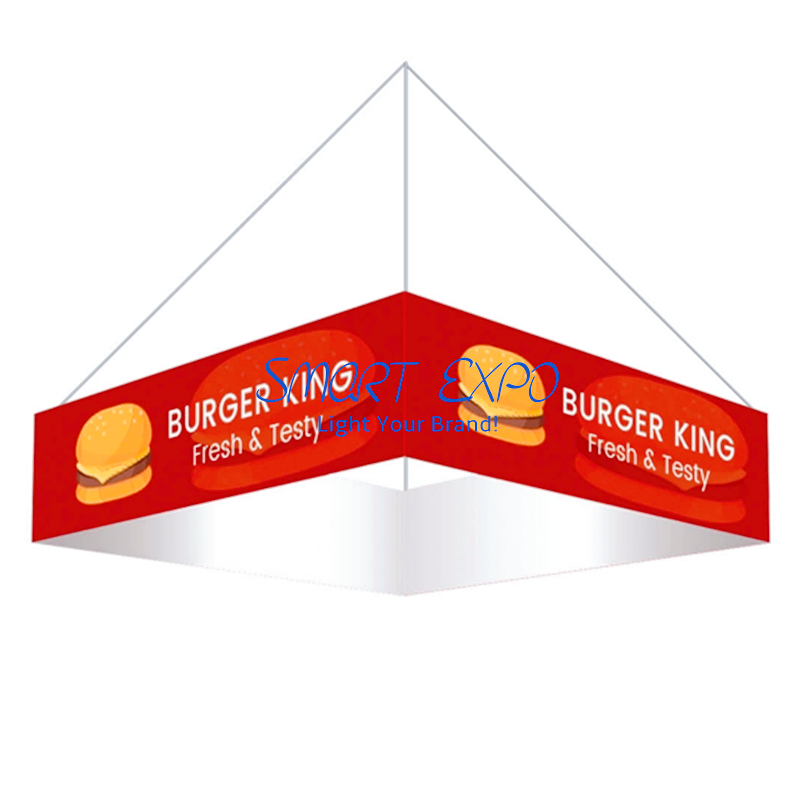 Image of Advertising Display 20ft(L)X4ft(H) Exhibition Booth Logo Showing Hanging Banner with Strong Aluminum Frame Tension Fabric Print Graphic Portable Bag