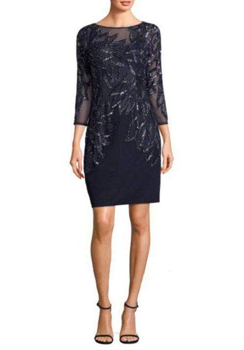 Image of Aidan Mattox - MD1E201969 Embellished Quarter Length Sleeve Dress