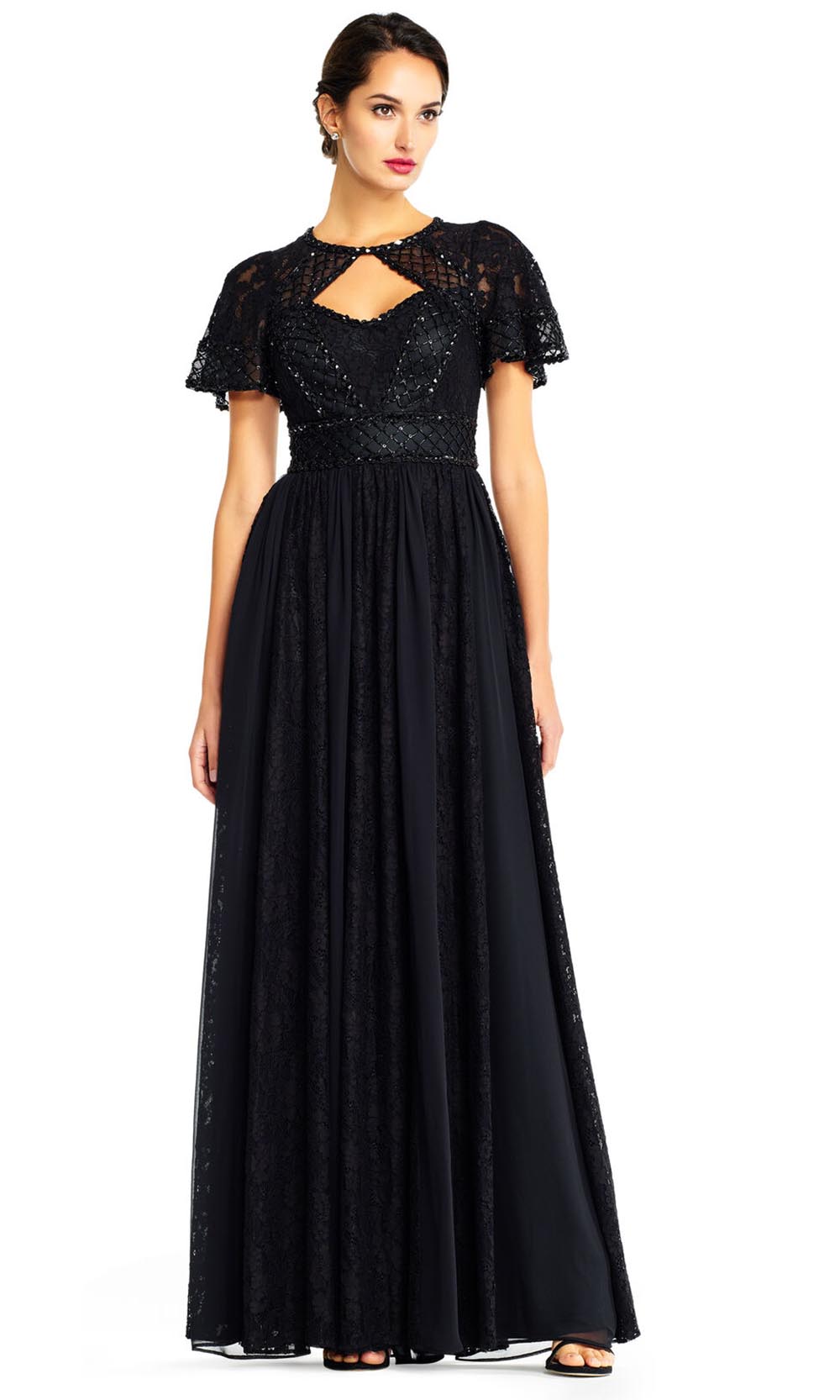Image of Aidan Mattox - MD1E204601 Embellished Lace A-Line Gown