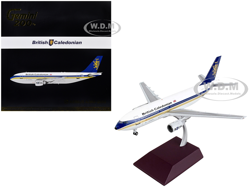 Image of Airbus A310-200 Commercial Aircraft "British Caledonian" White with Blue Stripes and Tail "Gemini 200" Series 1/200 Diecast Model Airplane by GeminiJ