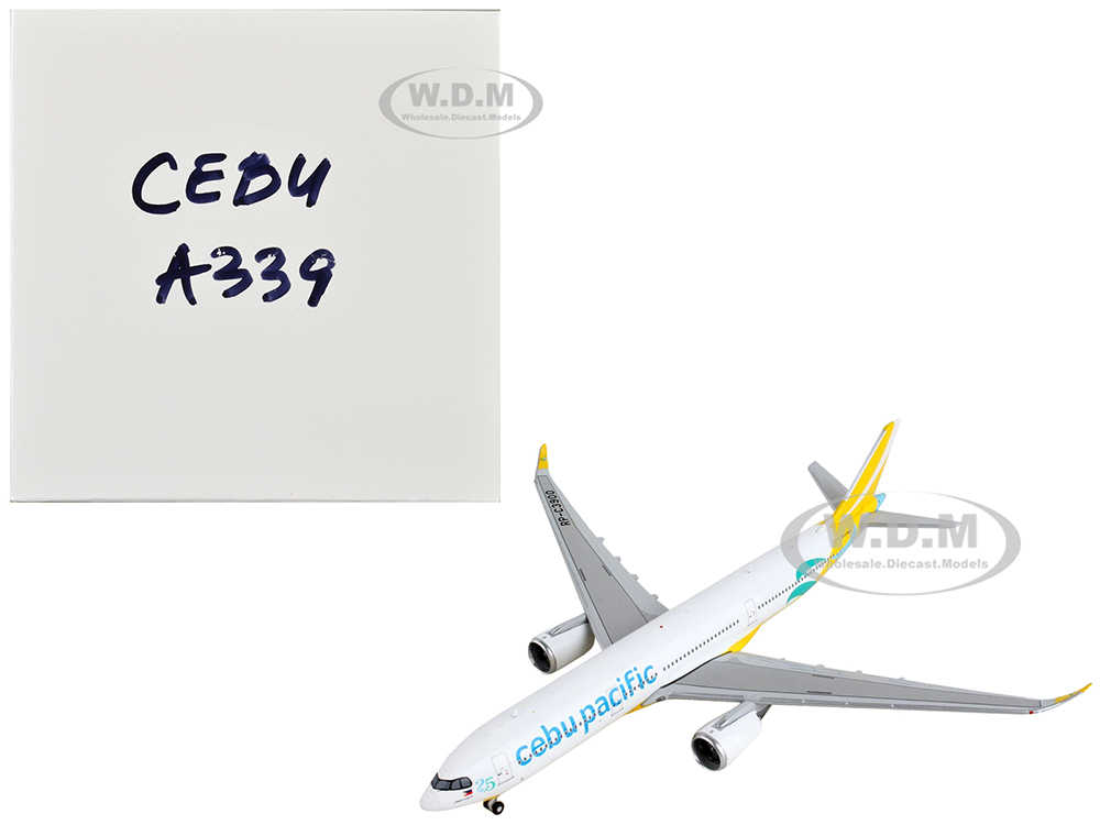 Image of Airbus A330-900 Commercial Aircraft "Cebu Pacific" Yellow and White 1/400 Diecast Model Airplane by GeminiJets