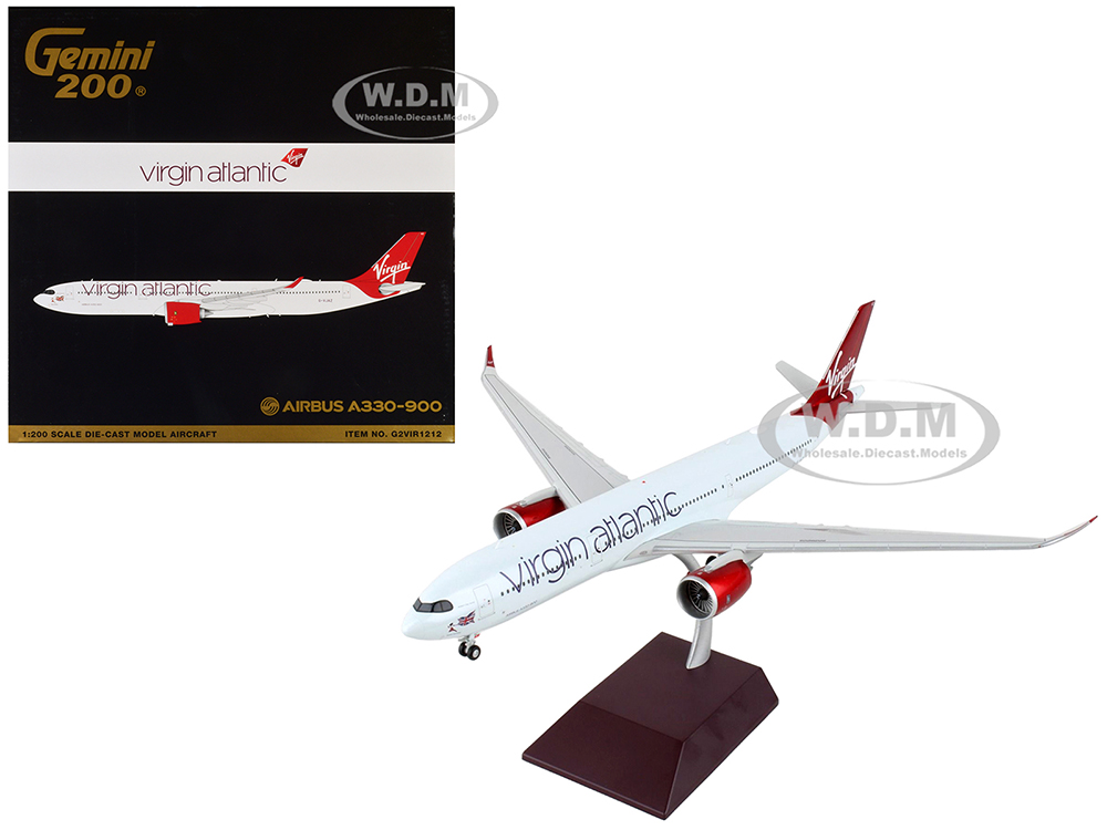 Image of Airbus A330-900 Commercial Aircraft "Virgin Atlantic Airways" White with Red Tail "Gemini 200" Series 1/200 Diecast Model Airplane by GeminiJets