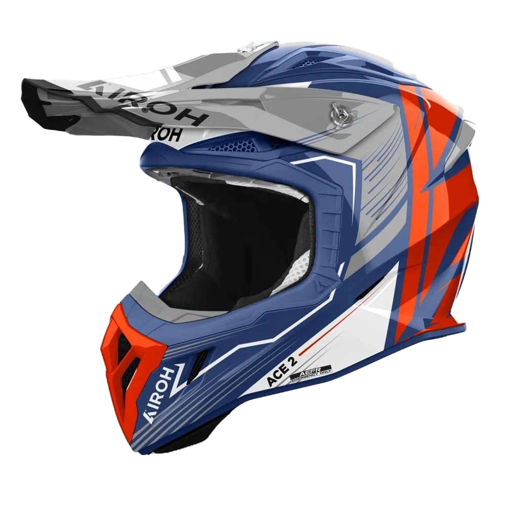 Image of Airoh Aviator Ace 2 Engine Cerulean Gloss Offroad Helmet Size M ID 8029243366041