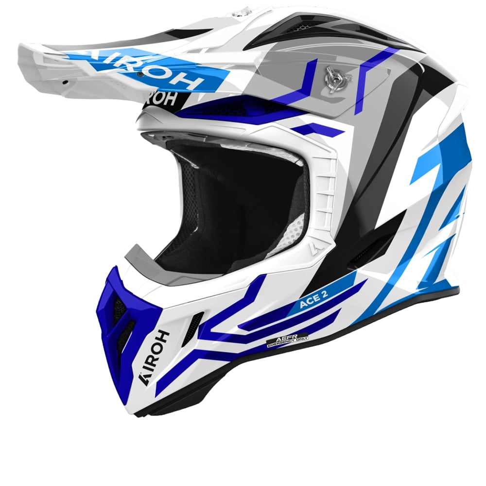 Image of Airoh Aviator Ace 2 Ground Blue Gloss Offroad Helmet Taille L