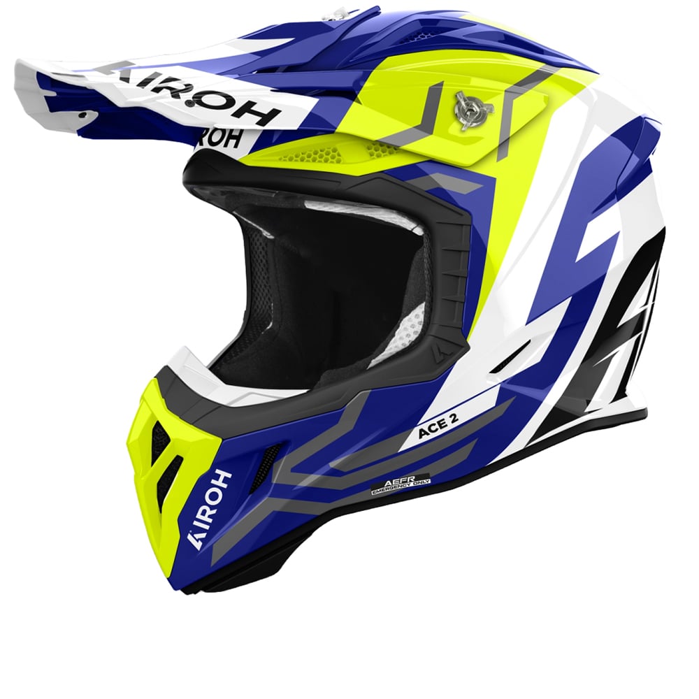 Image of Airoh Aviator Ace 2 Ground Yellow Gloss Offroad Helmet Größe S