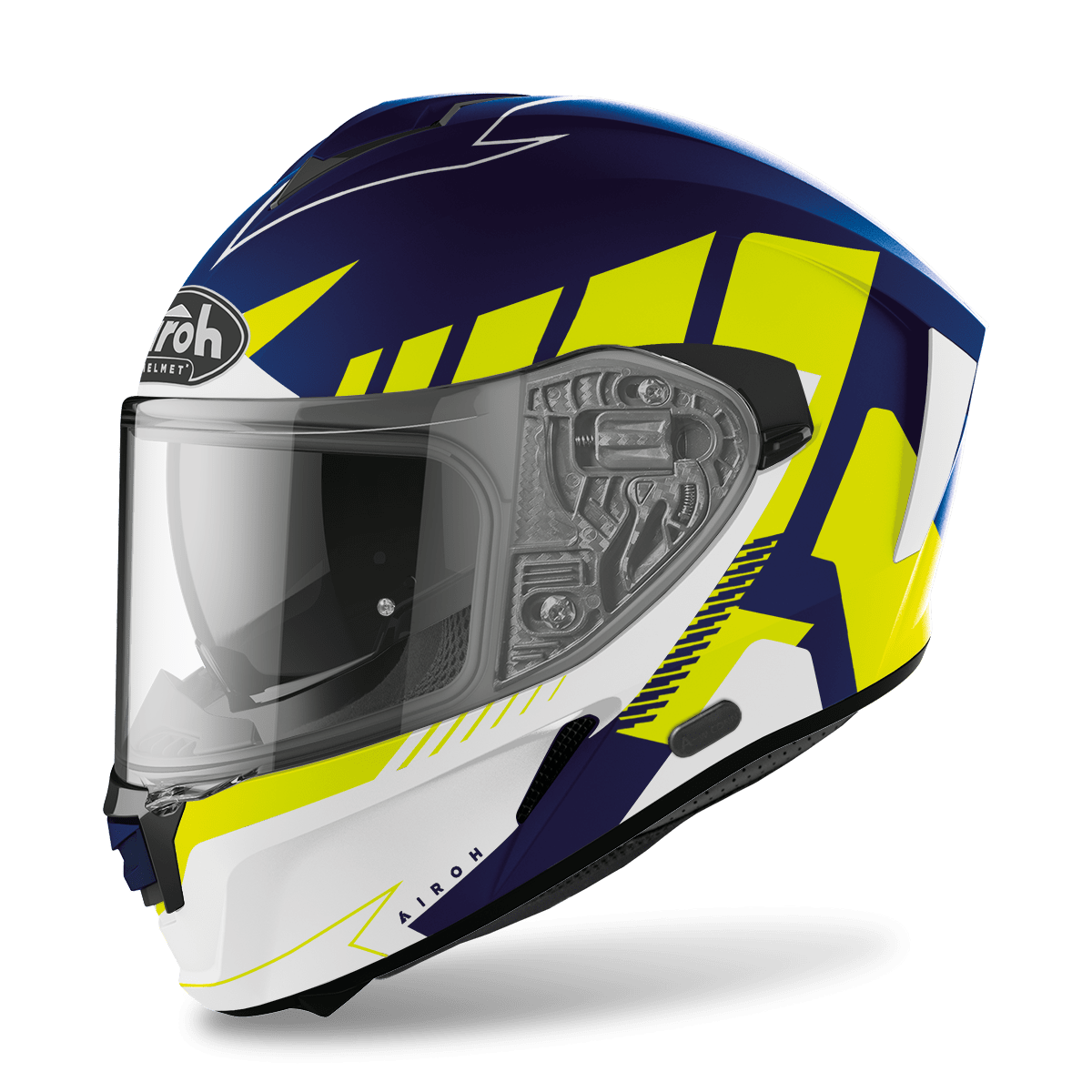 Image of Airoh Spark Rise Blue Yellow Matt Full Face Helmet Size XL EN