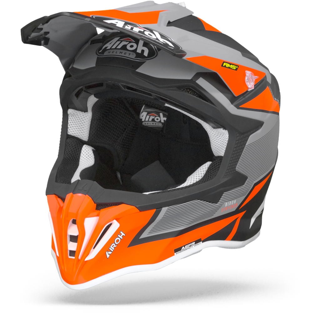 Image of Airoh Strycker Axe Flat Orange Offroad Helmet Size S ID 8029243316824