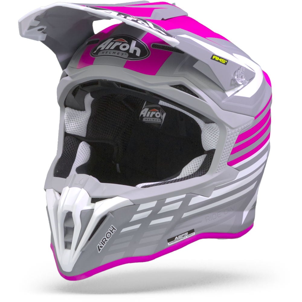 Image of Airoh Strycker Shaded Flat Pink Offroad Helmet Size XL EN