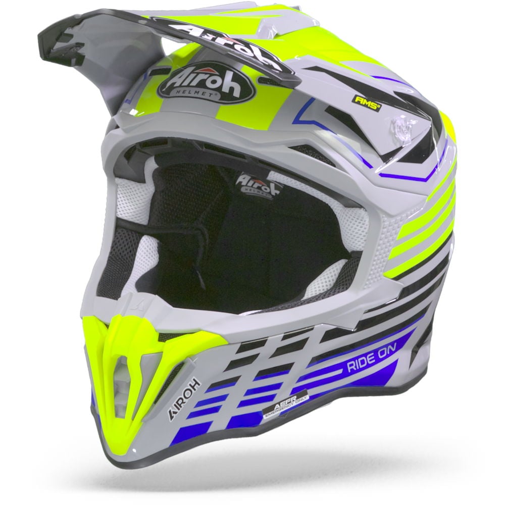 Image of Airoh Strycker Shaded Yellow Offroad Helmet Size S ID 8029243317241
