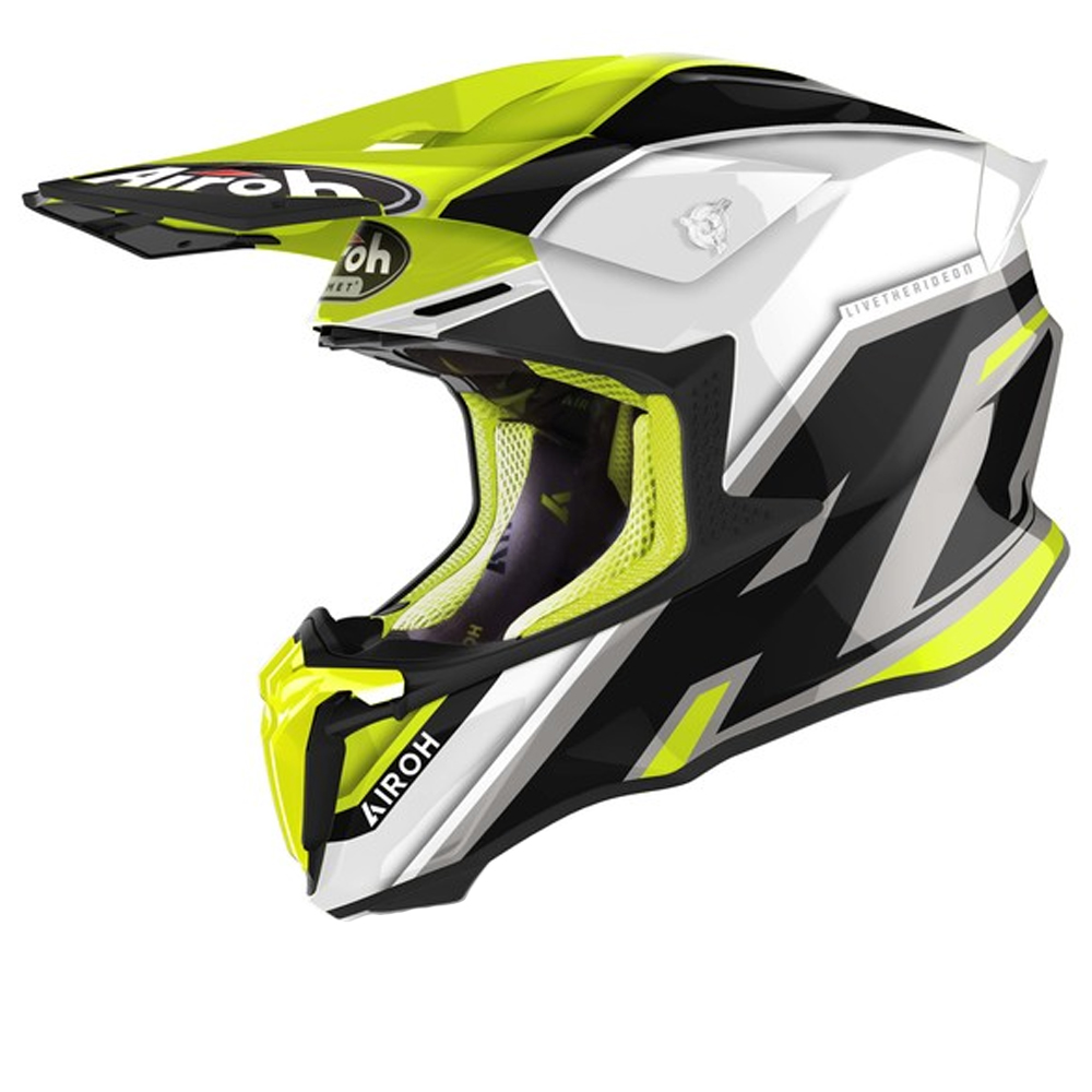 Image of Airoh Twist 20 Shaken Jaune Helmet Casque Cross Taille XS