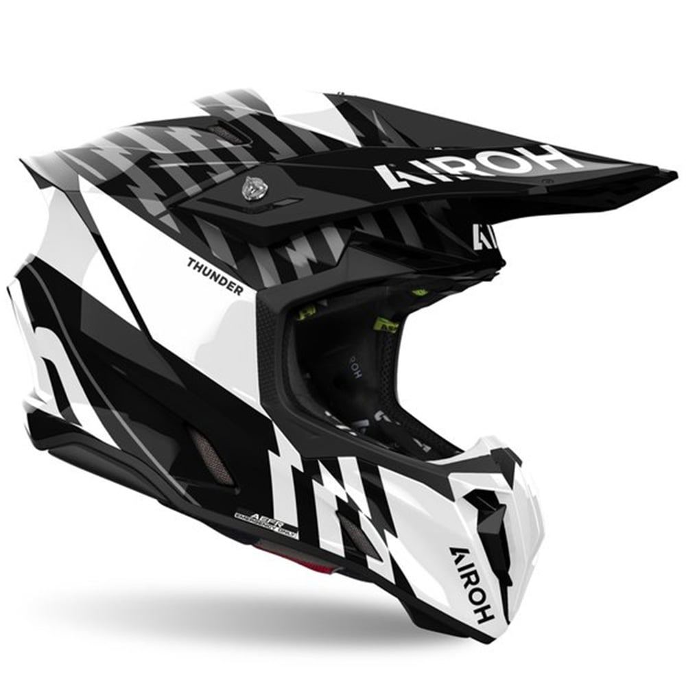 Image of Airoh Twist 3 Thunder Black White Offroad Helmet Size L EN