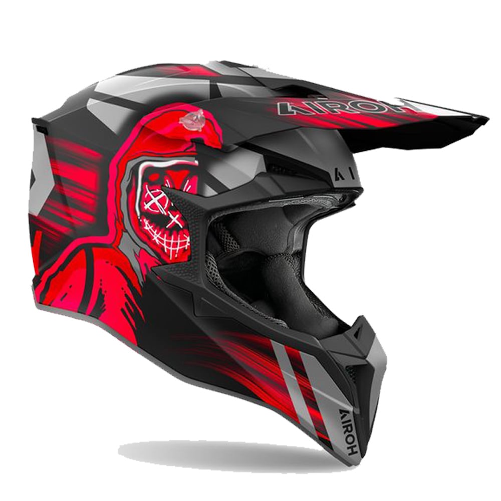 Image of Airoh Wraaap Cyber Red Matt Offroad Helmet Talla XL