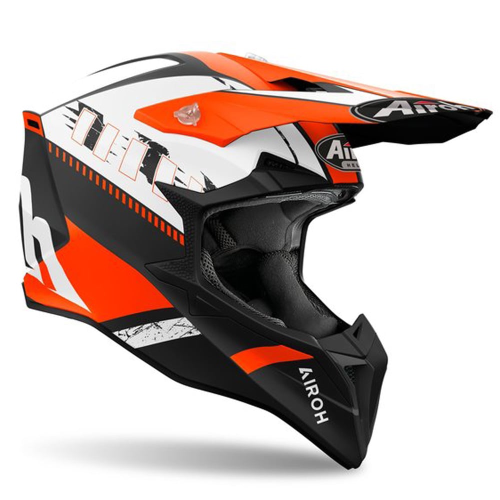 Image of Airoh Wraaap Feel Orange Noir Casque Cross Taille XS