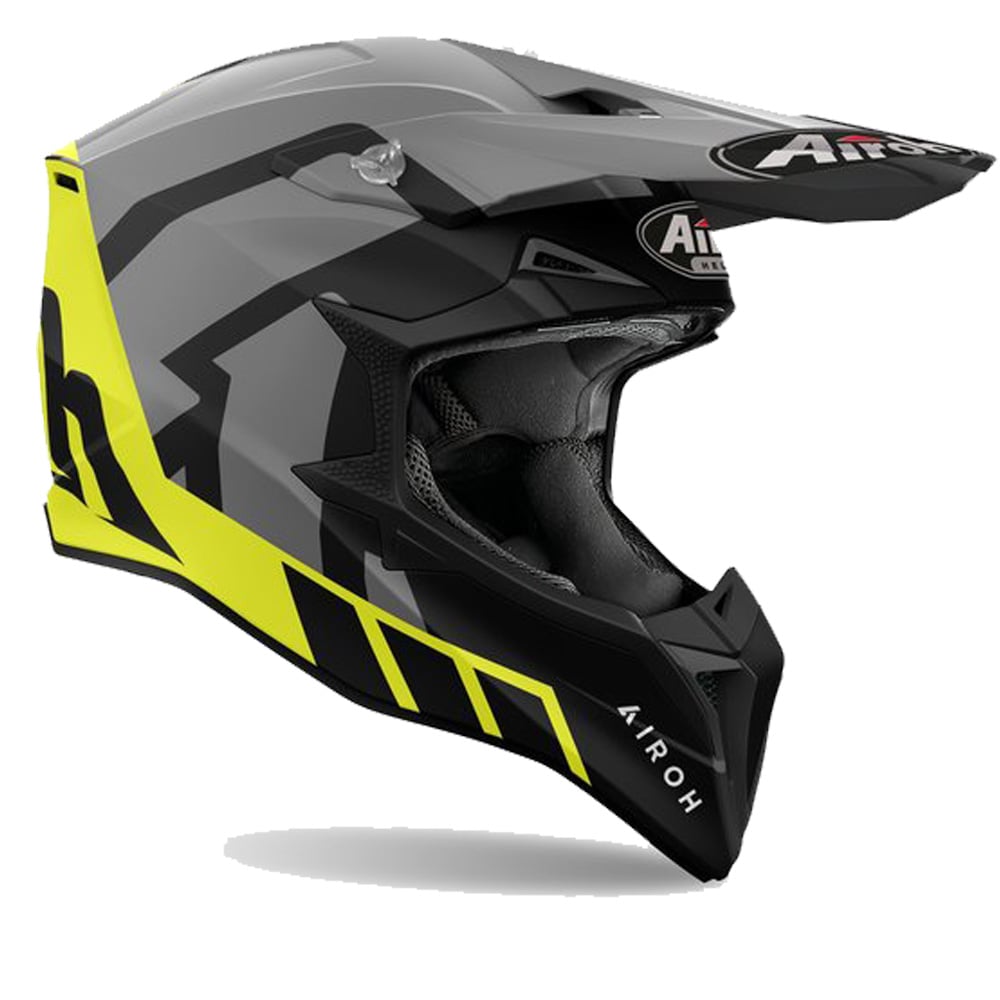 Image of Airoh Wraaap Reloaded Yellow Grey Offroad Helmet Size XS EN