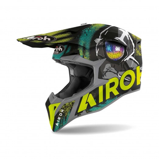Image of Airoh Wraap Alien Yellow Green Offroad Helmet Size 2XL ID 8029243327578