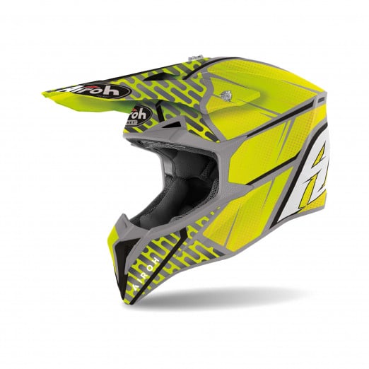 Image of Airoh Wraap Idol Yellow Grey Offroad Helmet Size 2XL EN