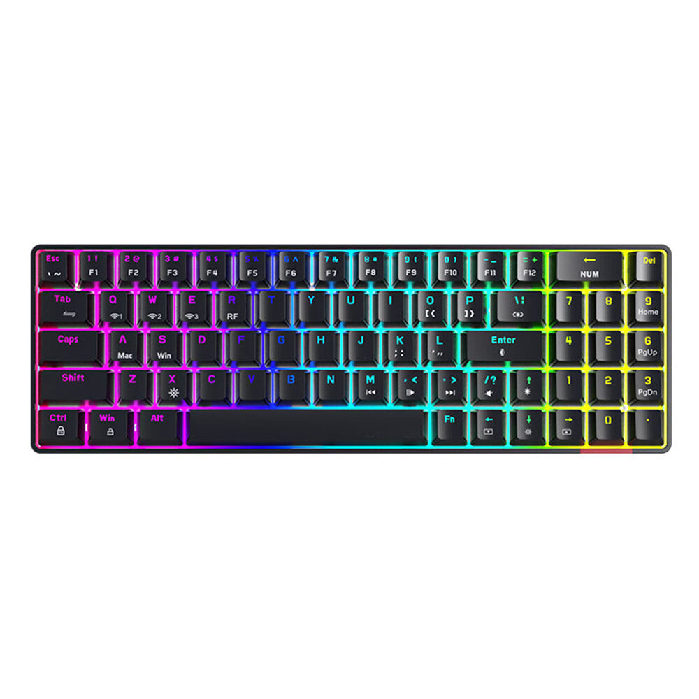 Image of Ajazz AK692 Mechanical Keyboard 69 Keys ABS Translucent Keycaps Triple-Mode bluetooth 50+24G Wireless+Type-C Wired Hot