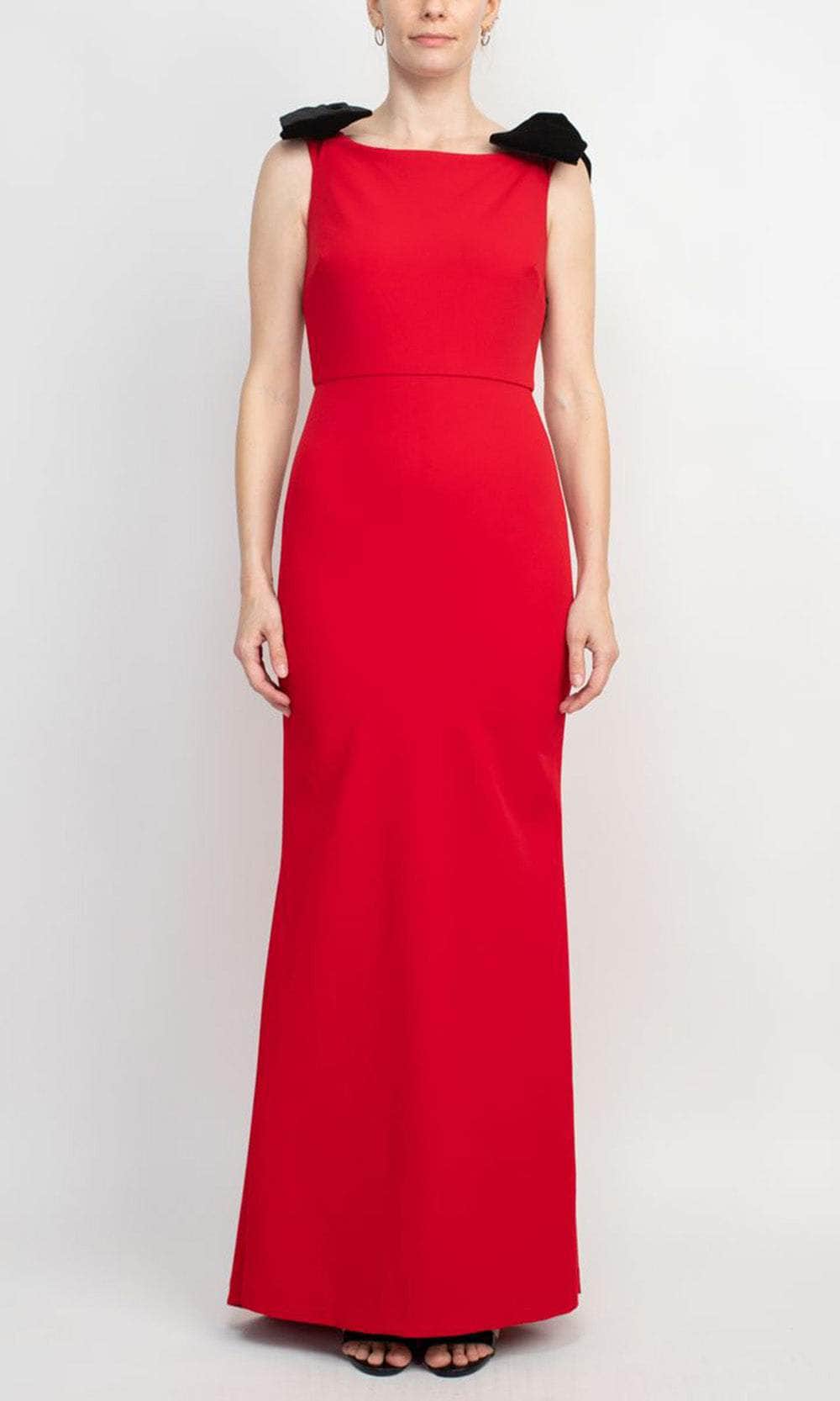 Image of Alberto Makali 185420 - Bow Straps Bateau Evening Gown