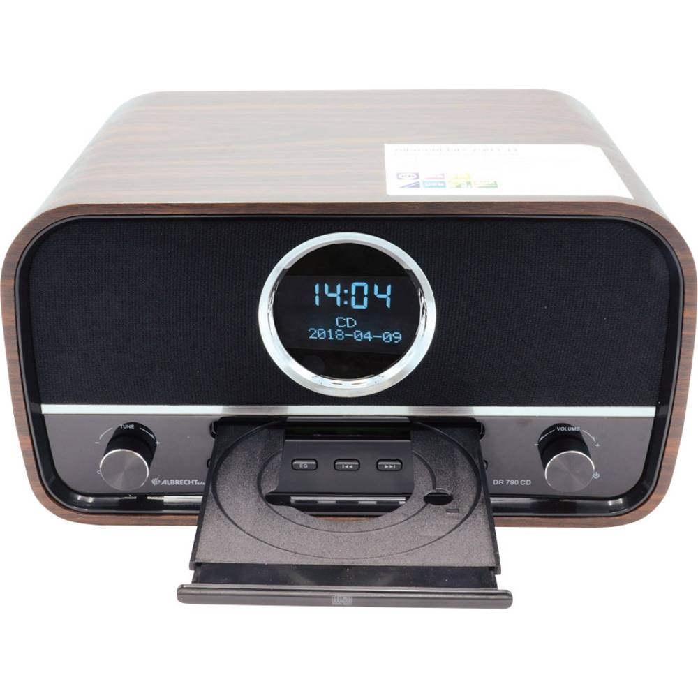 Image of Albrecht DR 790 Radio CD player DAB+ FM AUX Bluetooth CD Brown