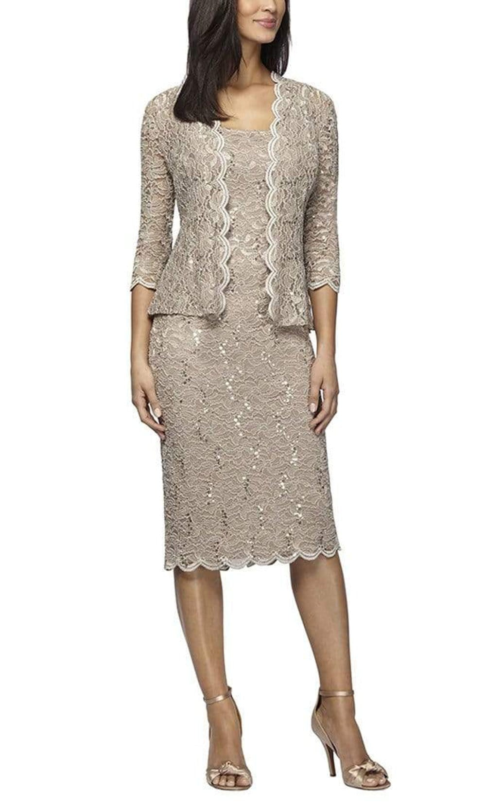 Image of Alex Evenings - 112264 Two-Piece Allover Lace Jacket Dress