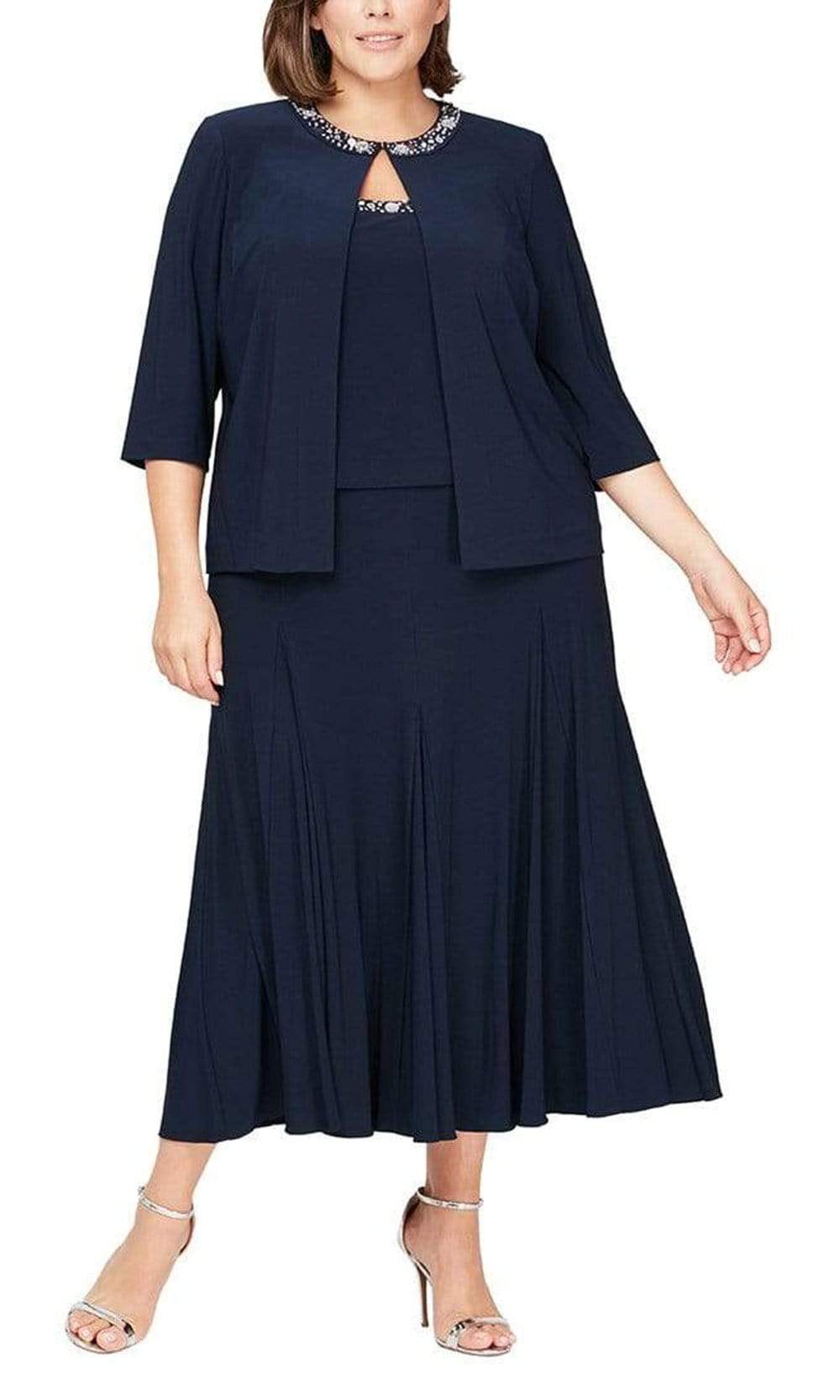 Image of Alex Evenings - 435372 Plus Size Sleeveless A-Line Dress With Jacket