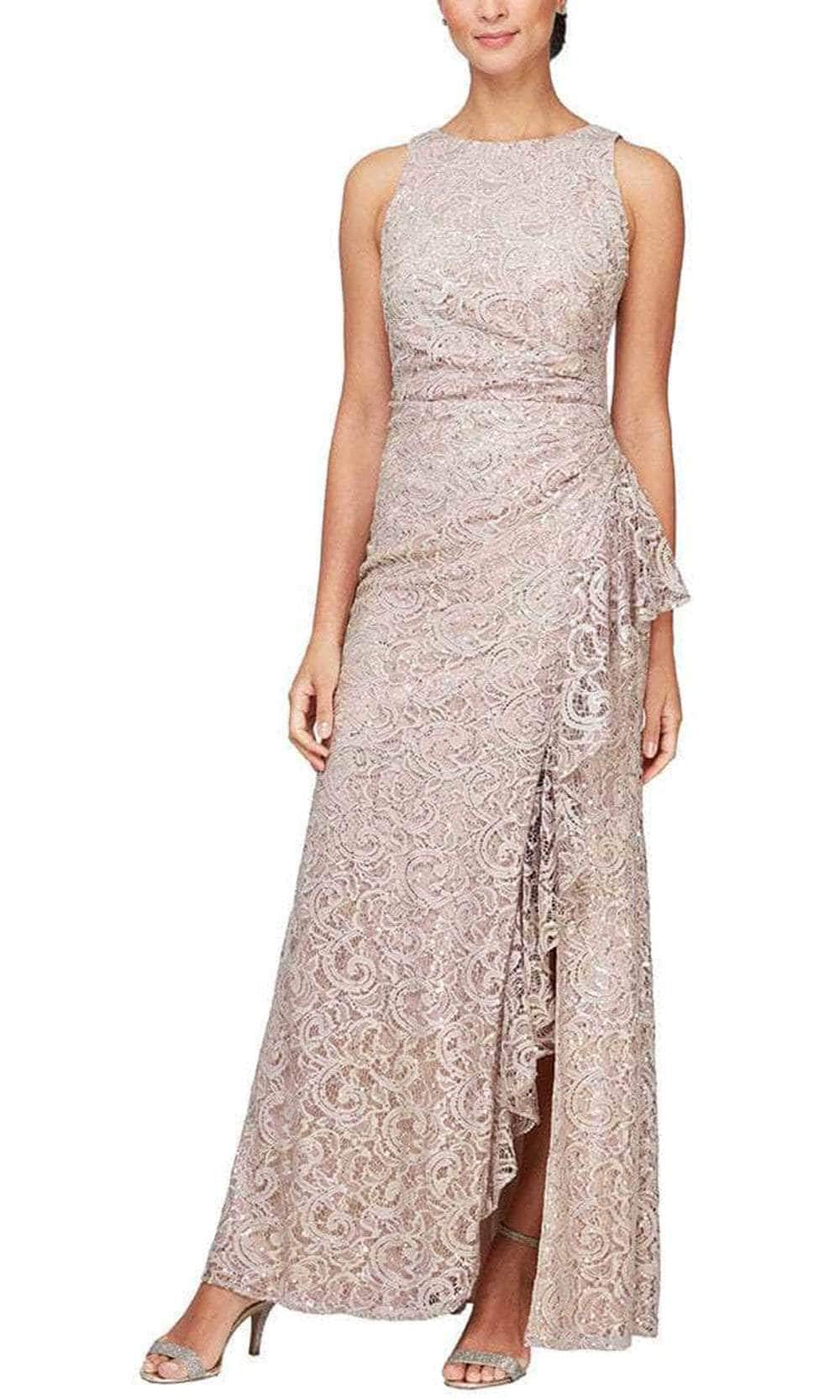 Image of Alex Evenings - 81122434 Laced Draping Long Dress