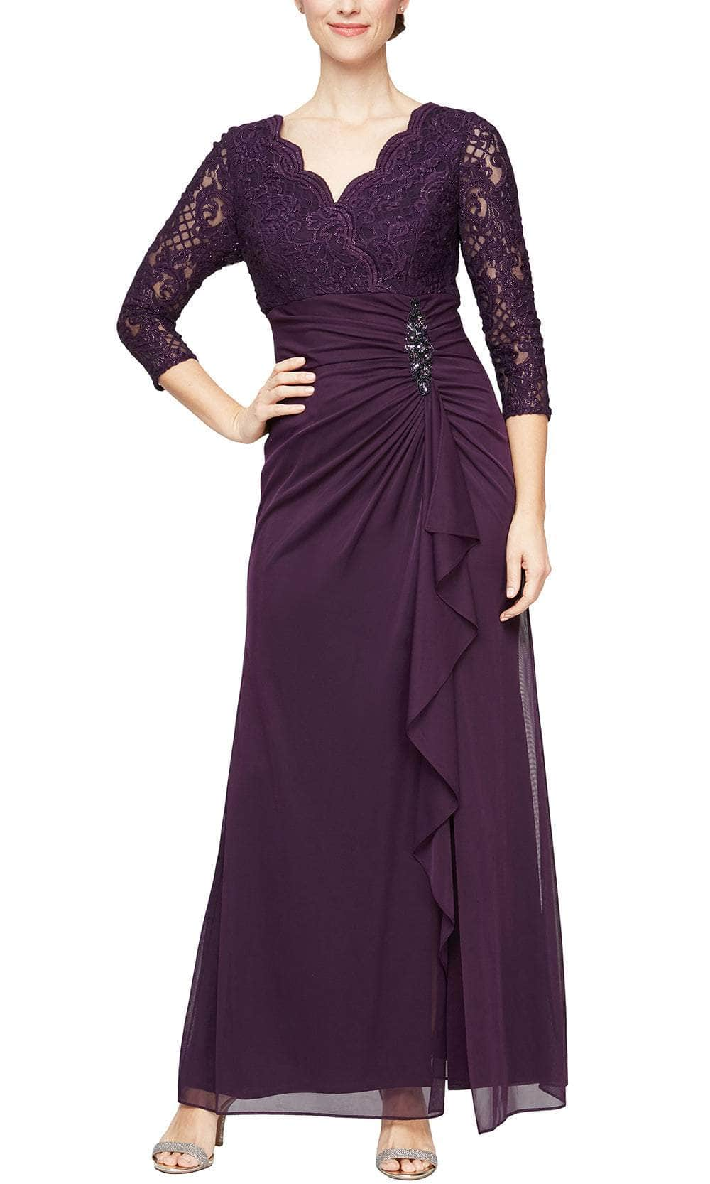 Image of Alex Evenings 81122469 - Scallop Lace Evening Dress