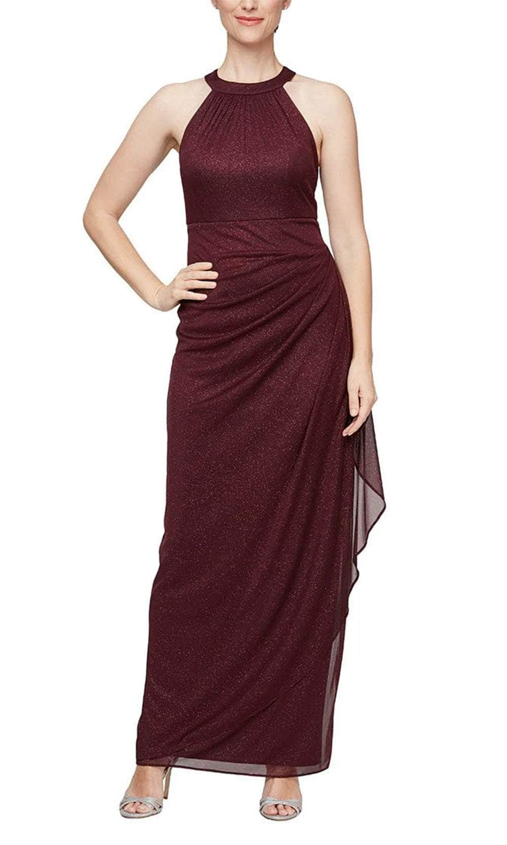 Image of Alex Evenings 8133106 - Sleeveless Halter Evening Dress