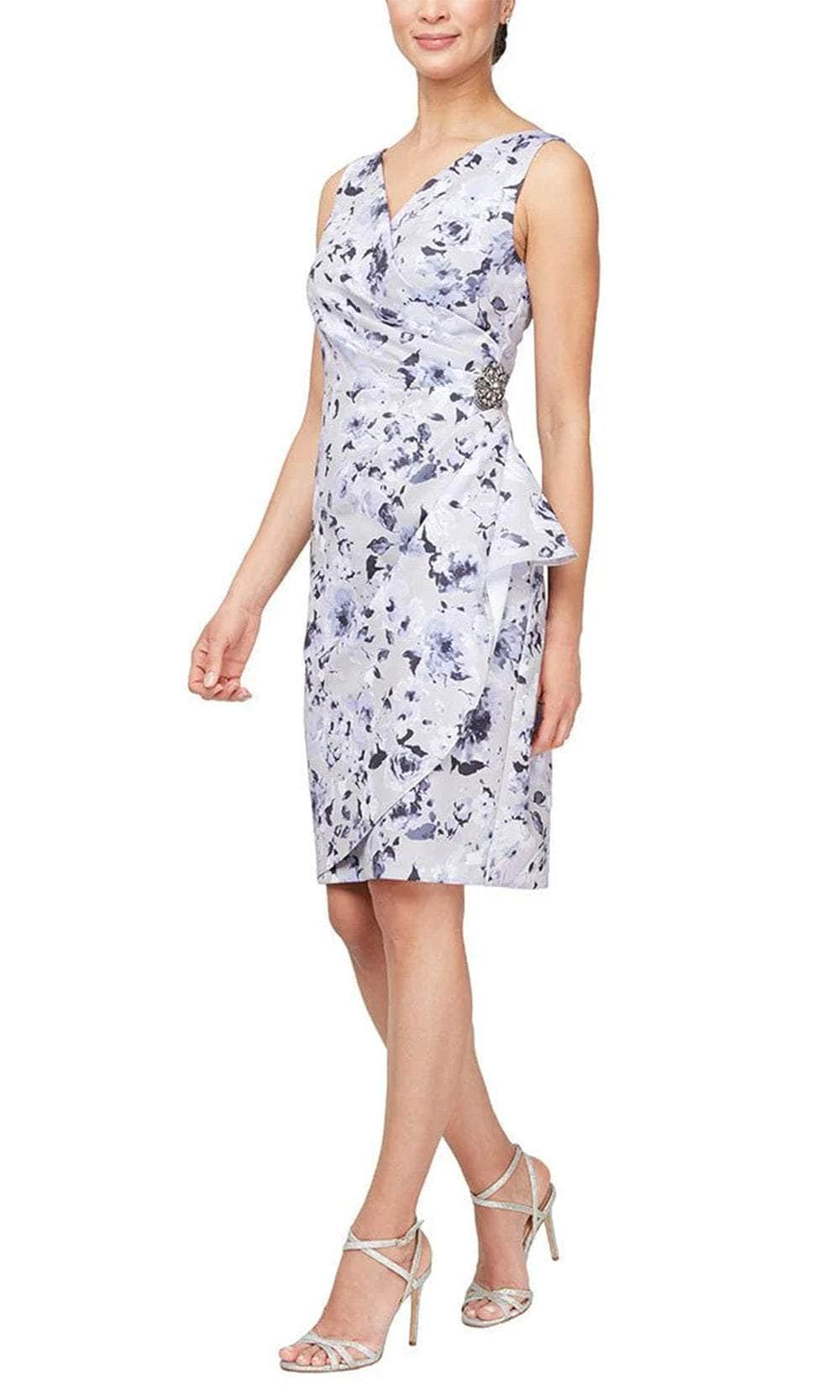 Image of Alex Evenings 8160433 - Floral Sheath Cocktail Dress