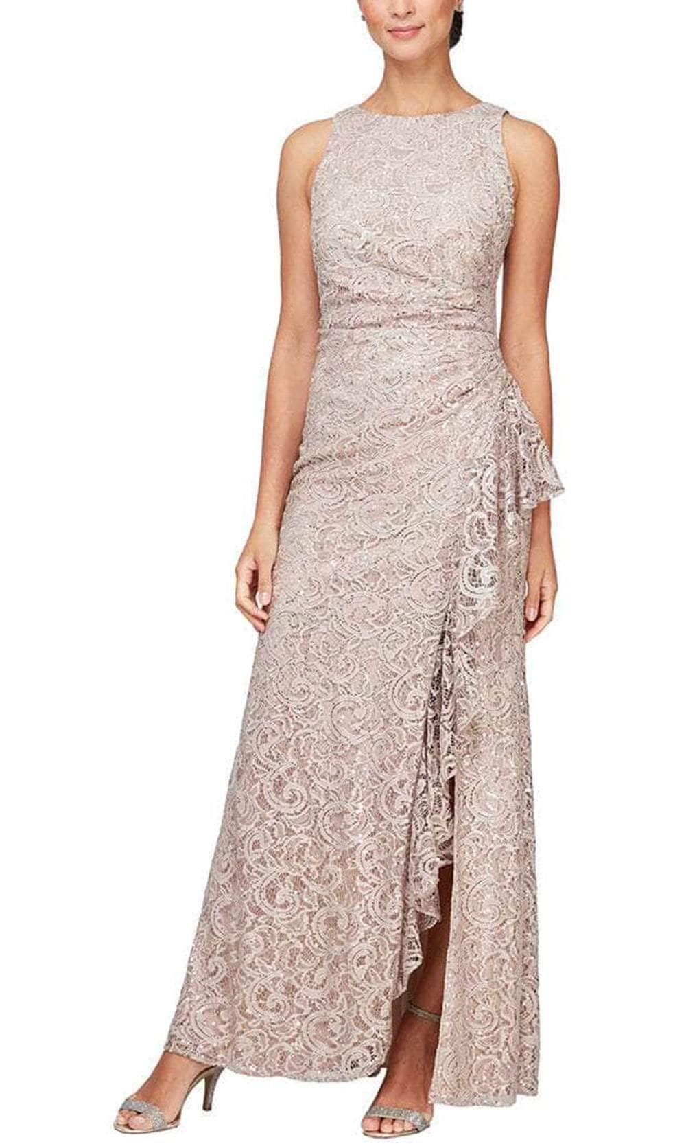 Image of Alex Evenings - 82122434 Sleeveless lace Sequin Long Dress