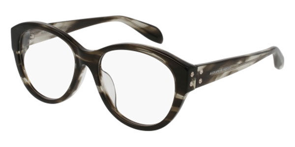 Image of Alexander McQueen AM0053OA Formato Asiático 004 Óculos de Grau Tortoiseshell Feminino BRLPT