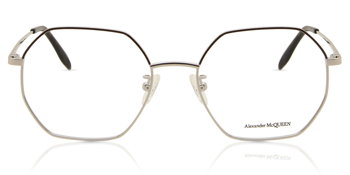 Image of Alexander McQueen AM0338O 002 Óculos de Grau Prata Masculino BRLPT