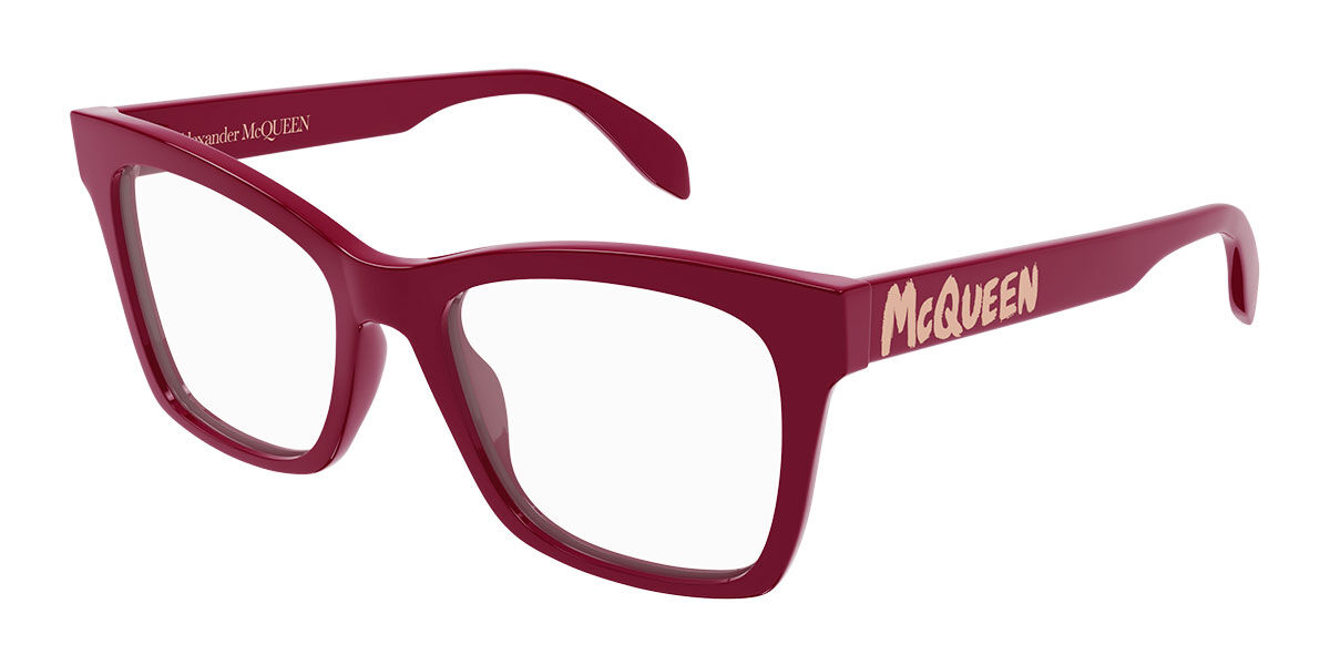 Image of Alexander McQueen AM0388O 002 52 Burgundy Damskie Okulary Korekcyjne PL