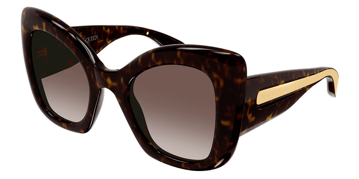 Image of Alexander McQueen AM0402S 002 53 Lunettes De Soleil Femme Tortoiseshell FR