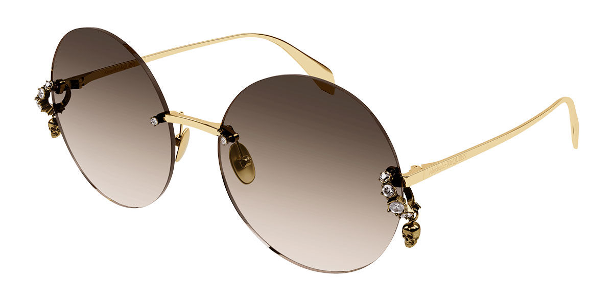 Image of Alexander McQueen AM0418S 002 62 Lunettes De Soleil Femme Dorées FR