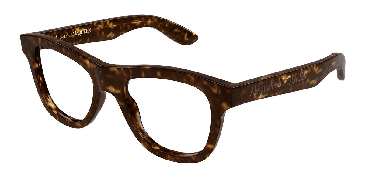 Image of Alexander McQueen AM0421O 006 Óculos de Grau Tortoiseshell Masculino PRT