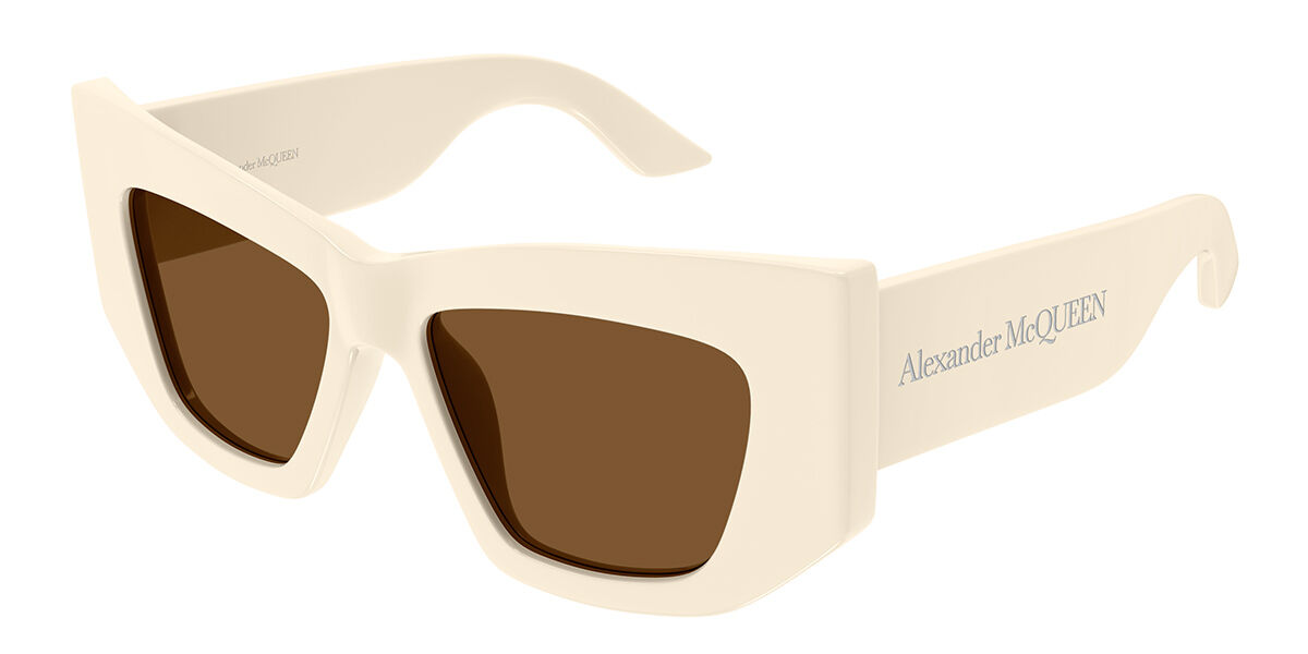 Image of Alexander McQueen AM0448S 004 53 Lunettes De Soleil Femme Blanches FR