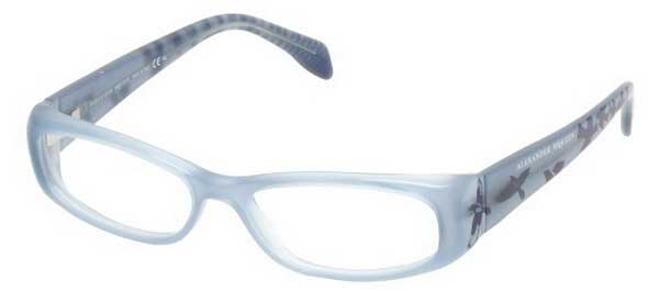 Image of Alexander McQueen AMQ 4150 IQY 53 Niebieskie Damskie Okulary Korekcyjne PL