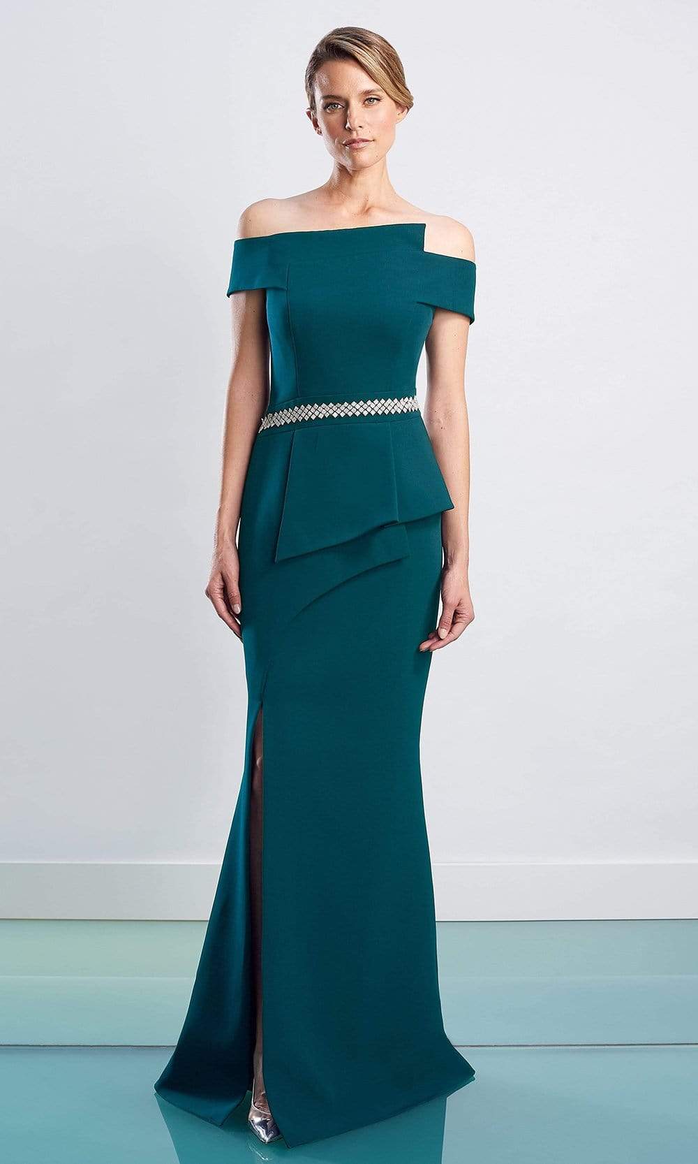 Image of Alexander by Daymor - 1470 Off Shoulder Peplum Trumpet Gown