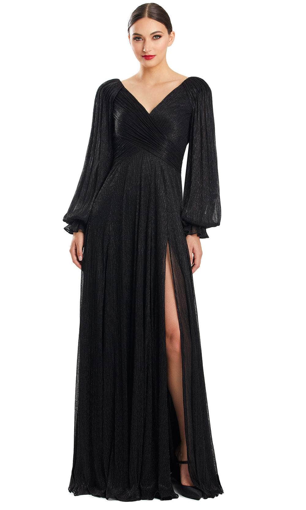 Image of Alexander by Daymor 1877F23 - Long Sleeve Ruched Evening Gown