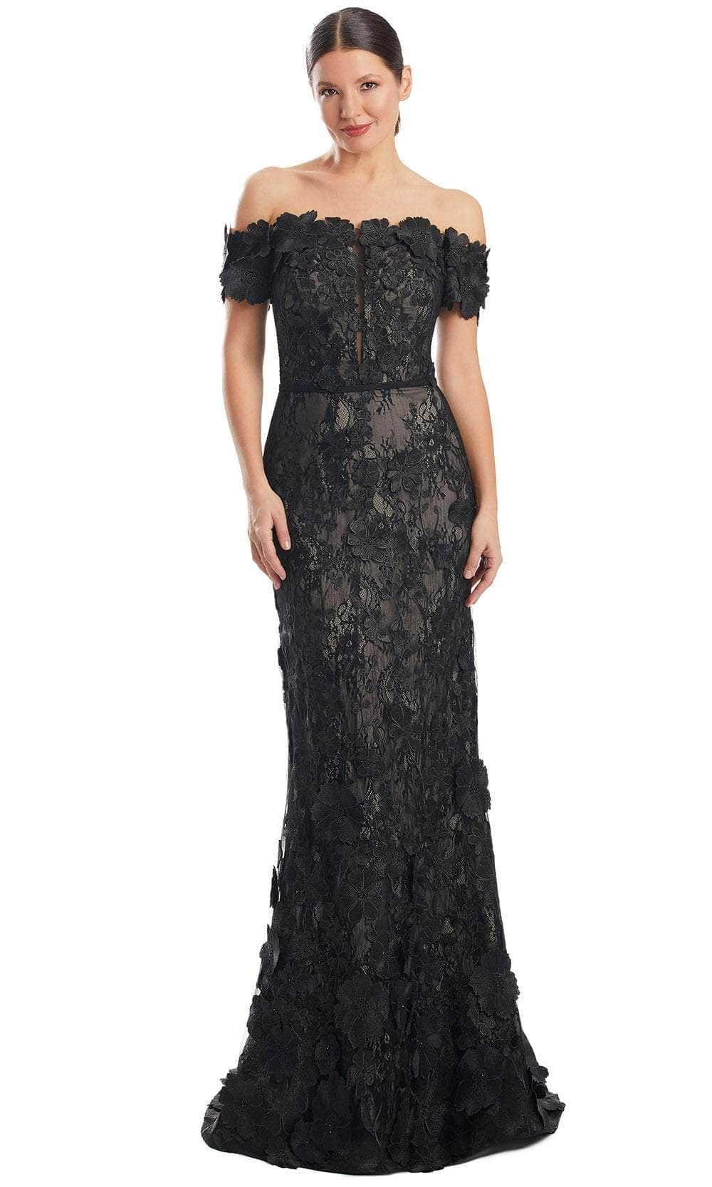 Image of Alexander by Daymor 1971S24 - Lace Applique Off Shoulder Prom Gown