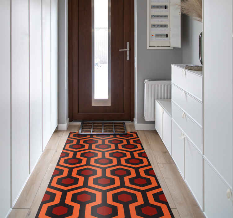 Image of Alfombra vinilo pasillo geométrica colorida